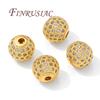 6mm 8mm 10mm 18K Gold Plated Spacer Beads For Jewelry,Zircon Round Beads,Bead For Necklace Making Accessories,Beads Separators