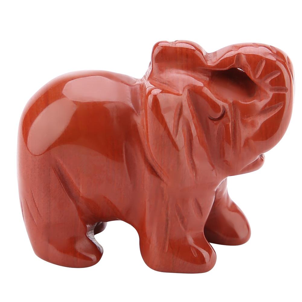 1,5 Zoll Naturstein geschnitzter Elefant Kristallfigur Wohndekoration Einrichtungsgegenstand (#06)