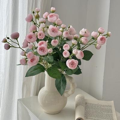 12 Head Artificial Peony Flower Bouquet Realistic Faux Silk Peony Floral Arrangement for Home Wedding Table Decoration