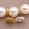 Copper Plated 18K Gold Zircon Spacer Beads for DIY Bracelets & Necklaces