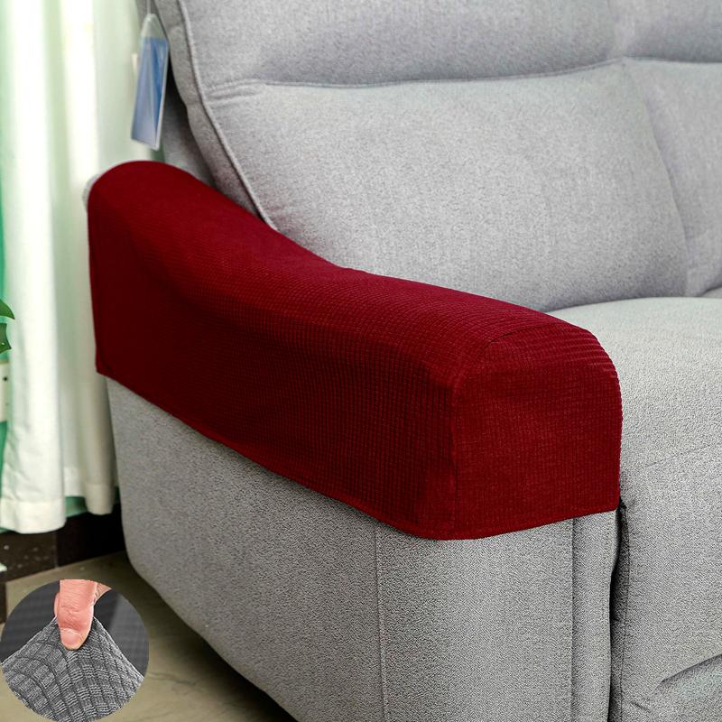 2 PCS Solid High Quality Removable Armrest Covers Furniture Stretchy Chair Sofa Couch Arm Protector Home & Living Furniture