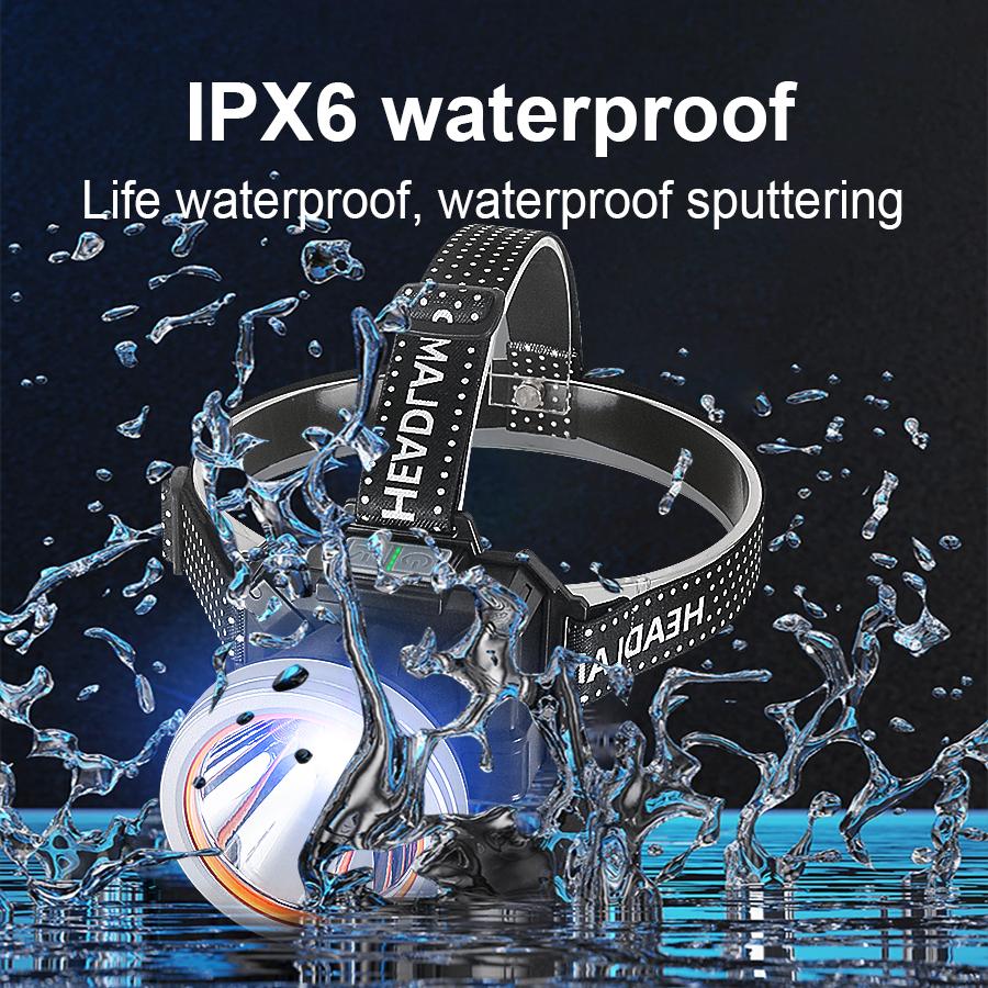 Supersterk XPG LED Hodelykt Kraftig Spotlys Hodelykt Lys med Innebygd batteri for Fiske Camping Lanterne