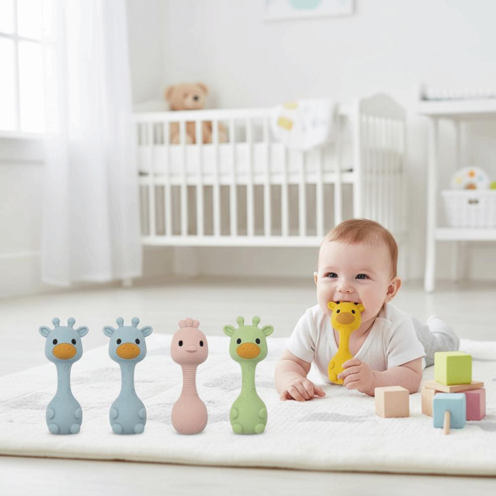 Food-Grade Silicone Baby Silicone Teether Toys Cartoon Shape Baby Chewing Toy Children