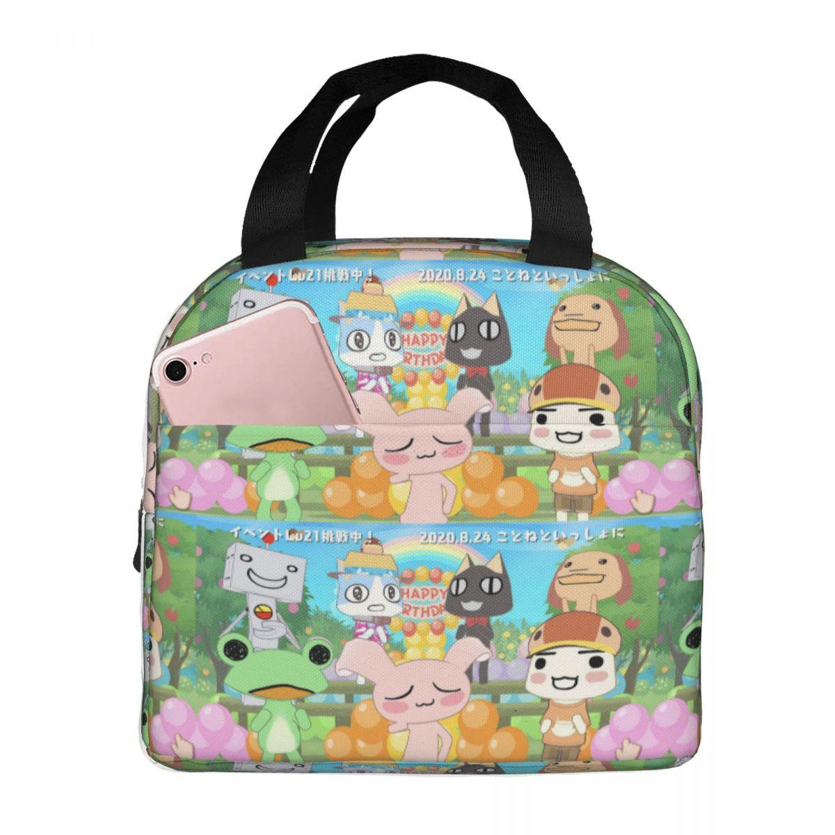 Doko Demo Issyo Game Insulated Lunch Bag for Women Kids Leakproof Food Boxes Thermal Lunch Box Tote One Size