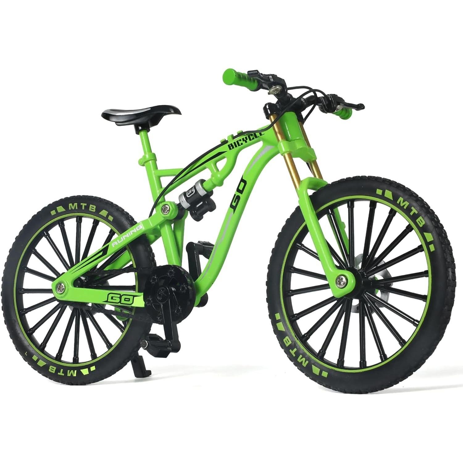 

1/8 масштаб пальчиковый велосипед модель игрушечный мини велосипед украшение для дома литой металлический модель украшения с пальчиковым скейтбордом игрушка фигурка 1/8-Size:19*7.2*10.8cm зелёный