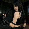 Adjustable Rock Style Lace Arm Protector With Embellished Design For Wrist Support And Stylish Defense