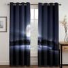 The Beach In the Moonlight Scenery Mediterrane 2 Panels Free Shipping Thin Curtain for Window Drape Living Room Bedroom Decor
