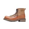 Wanderschuhe Herren Wanderstiefel Britische Dicksohlige Rindsleder High Top Motorradstiefel Knöchel Sportschuhe Lässige Wanderschuhe