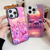 Pink Red Dreamy Flamingo Shockproof Phone Case for iPhone 17 Air 16 16E 15 Pro Max 14 Plus 13 Mini 12 Back Cover Anti Fall Funda