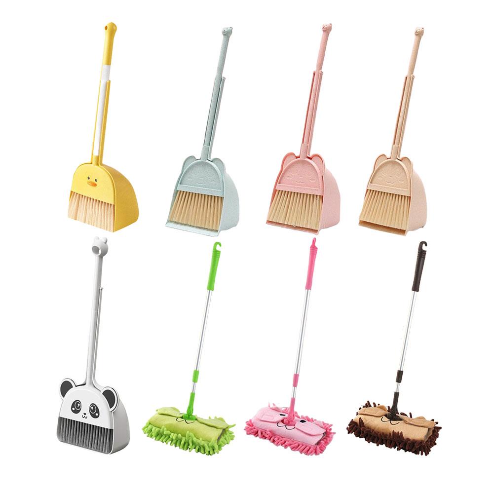 Kinder Besen und Kehrschaufel Set Reinigungsbürste Cartoon Tierform Kleinkind Besen Kehrschaufel Set Kinder Reinigungsspielzeug Zubehör