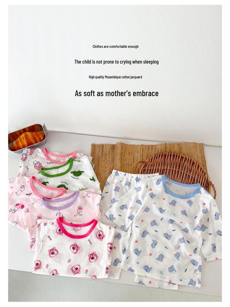 Çocuk Yazlık Klima Pijama Takımı: Hafif Pamuk, 3/4 Kollu ve Pantolonlu, Erkek Çocuk Baskıları, Kız Çocuk Pijamaları