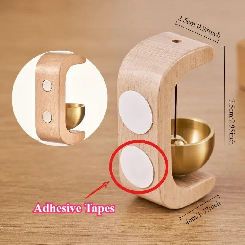 Magnetic Wood Doorbell Chime Hanging Wooden Wind Chimes Copper Bell Walnut Doorbells Vintage Door Bell Home Decorations