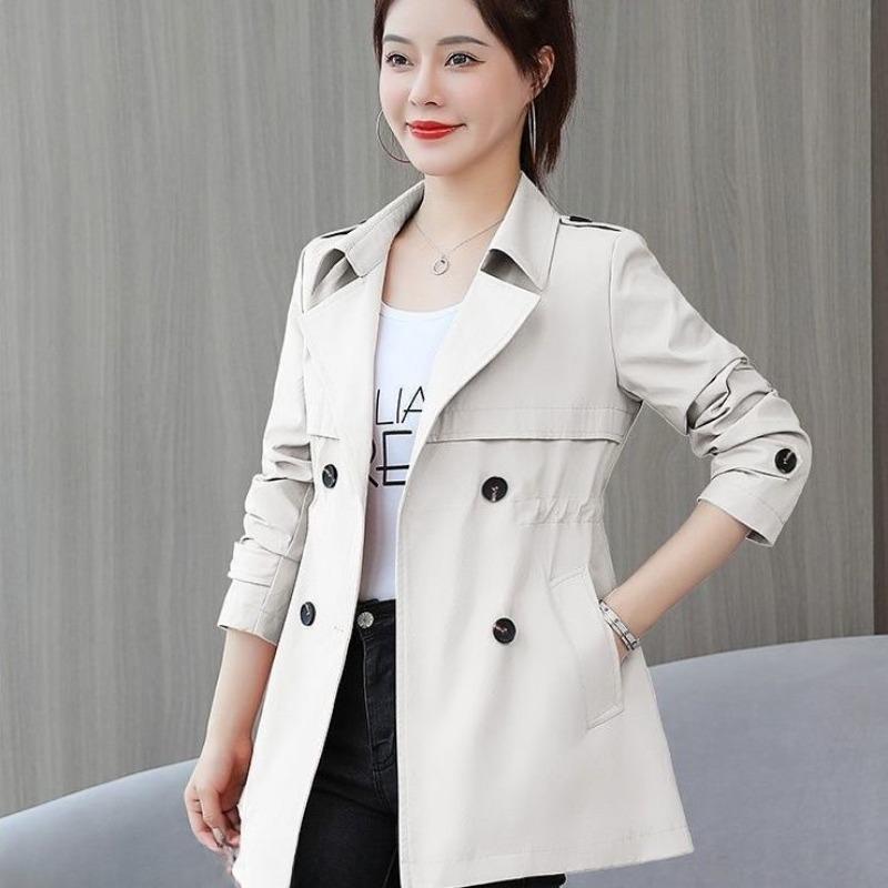 Double Layer Women Windbreaker 2024 Nové jaro podzimní krátký kabát Fashion3XL stojatý límec dámská bunda podšívka