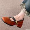 Mode Neu Frühling Retro eckige Spitze Damen Schuhe Modisch Flacher Ausschnitt Lässig Mittelhoch Elegant minimalistisch bequem Kleiderschuhe