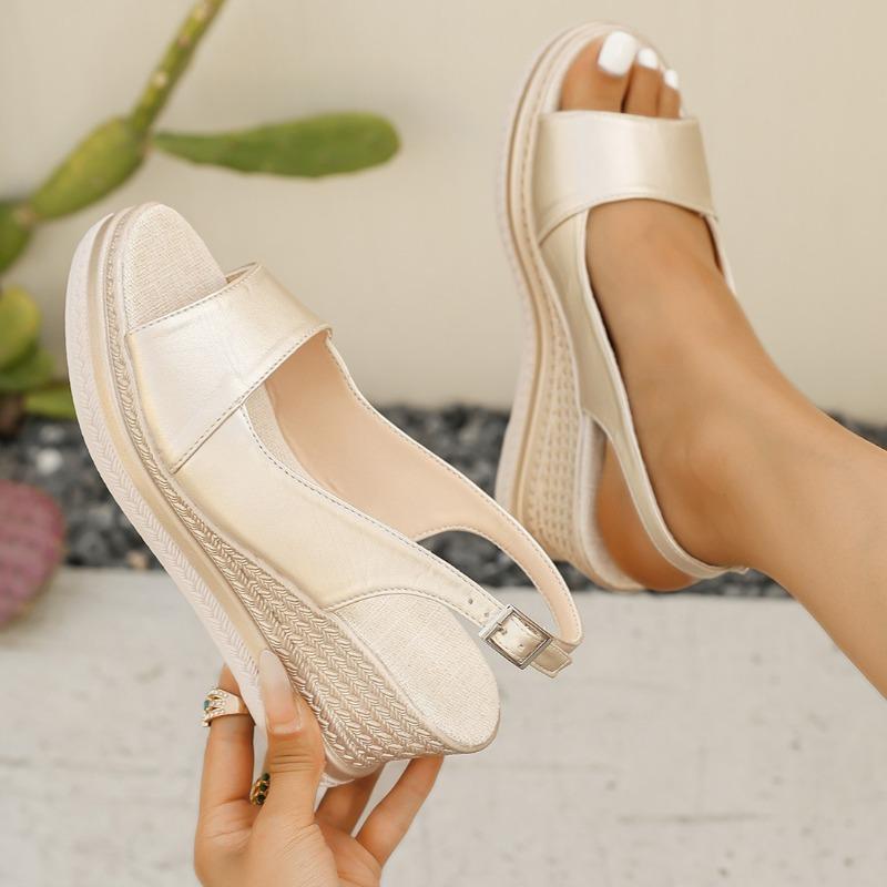 Fashion Women Peep Toe Wedges Sandals 2025 Summer New Lightweight Casual Platform Sandals Woman Gladiator Shoes Plus Size Sandals Women