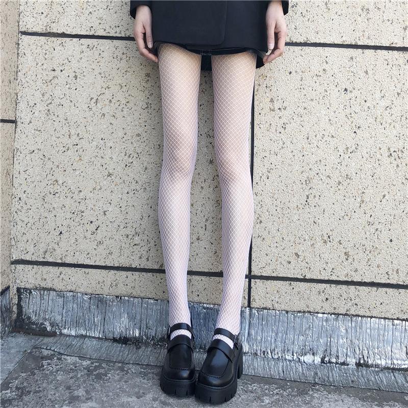 Mesh Fishnet Nylon Tights Long Body Stockings Jacquard Step Foot Fashion Seam Lingerie Ladies Black Hosiery Women Sexy Pantyhose
