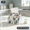 1pc Tissue Box, Watercolor Fern Serene Aesthetic Pattern, 2D Flat Printing, Crafted with Strong Polyester, Folds Flat, Tissue Bag, for Dining Table, 2