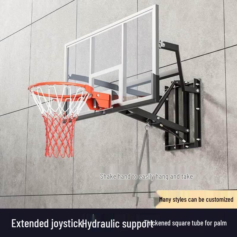 Jun Ding Ying 138x82cm Tempered Glass Wall-Mounted Basketball Backboard