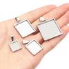 5pcs 10-25mm Inner Size Stainless Steel Square Pendant Cabochons Blank Base Setting Bezel Tray DIY Jewelry Making Accessories