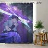 2D Flat Naruto Anime Cyberpunk Kakashi Hatake In Neon City Print Waterproof Shower Curtain For Bathroom Decor