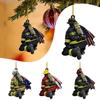 Firefighter Fireman Pendant Car Decoration Pendant Fire Pendant Tree Flat Wooden Peripheral Car Keychain
