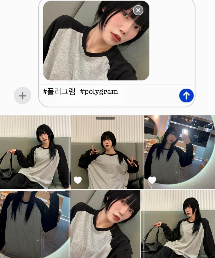 POLYGRAM Oversized Raglan Long Sleeve T-Shirt - 3 Colors