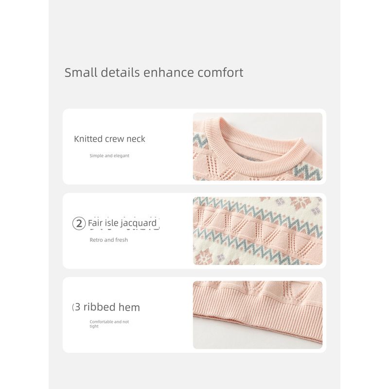 David Bella Girls' Class a Sweater, Stylish Knitted Top for Older Children, 2026 Winter New Children's Pullover