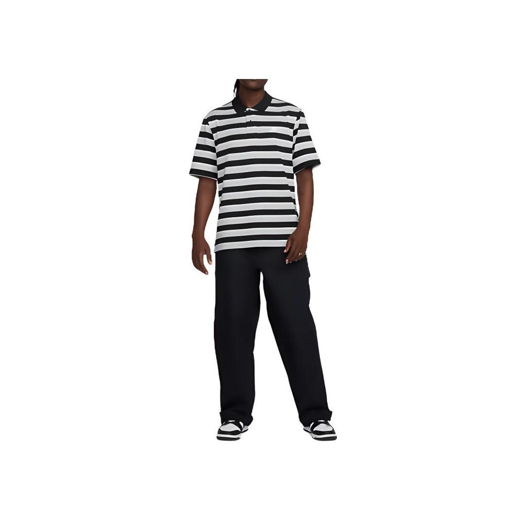 Nike Club Retro Csíkos Alkalmi Rövid Ujjú Póló Férfi felsők Fekete FN3897010