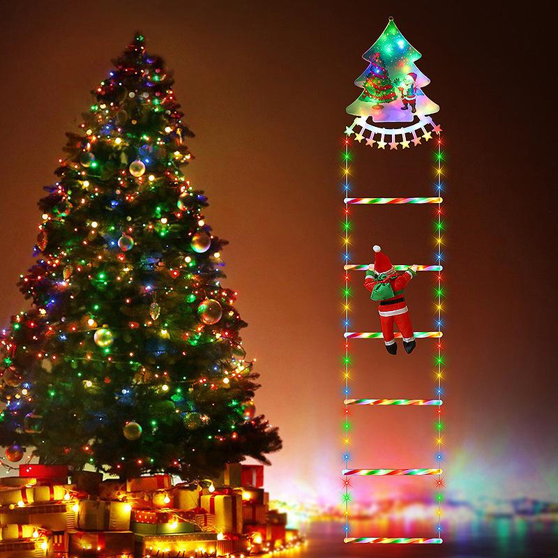Weihnachtsmann Kletterleiter LED Lichterkette - Weihnachtsfeiertagsdekorationen