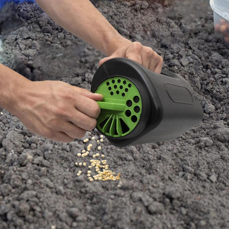 Hand Held Seed Spreader Large Capacity Grass Seed Spreader Planter Tool Seed Spreading Adjustable Garden Fertilizers Spreader