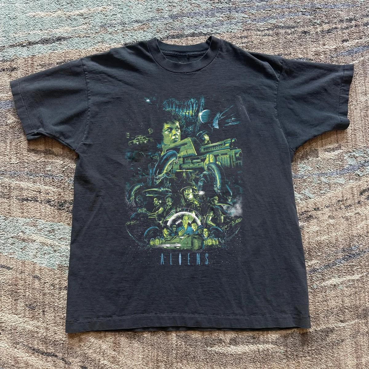 Alien Movie Retro Unisex Black T-shirt Size S-5XL XXL