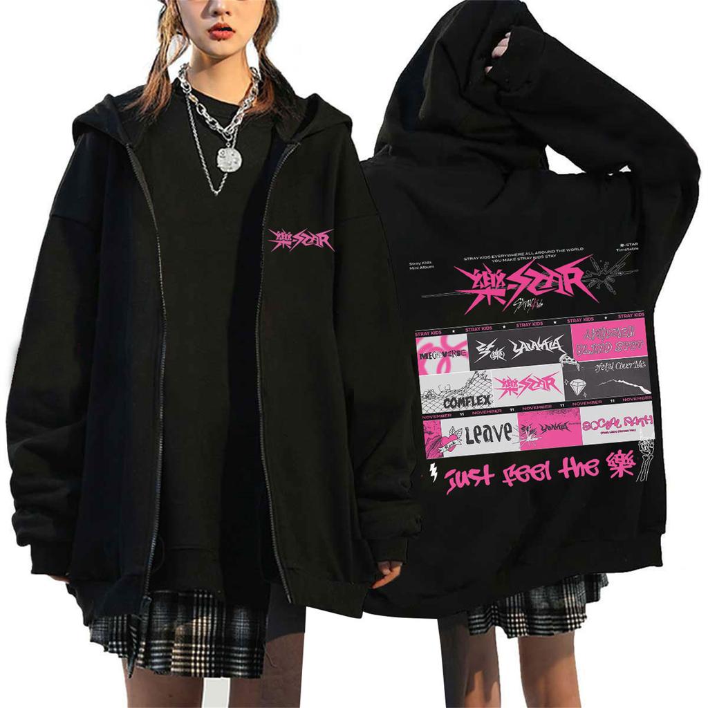 Moletom Feminino Casual Fashion Estampado de Manga Longa com Zíper e Capuz