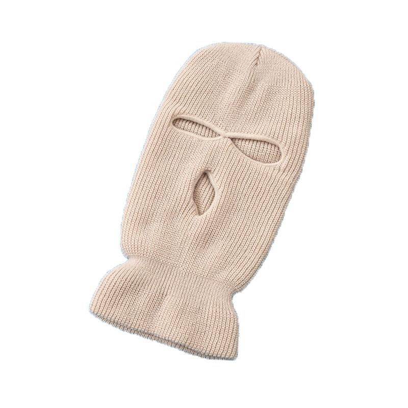 Updated Full Face Cover Three-hole Knitted Hat Men and Women Mask Beanies Hat Balaclava Army Tactical CS Winter Warm Biking Unisex Caps