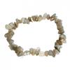 Small Charm Labradorite Chip Pearl Elastic Bracelet - 50mm