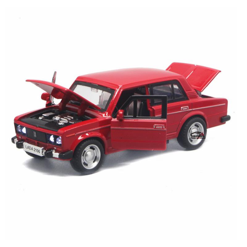

1:32 LADA 2106 Alloy Diecast Model Retro Russian Lada Vehicle Toy Sound & Light Children s Toy Kids Gift Birthday Present Boys красный