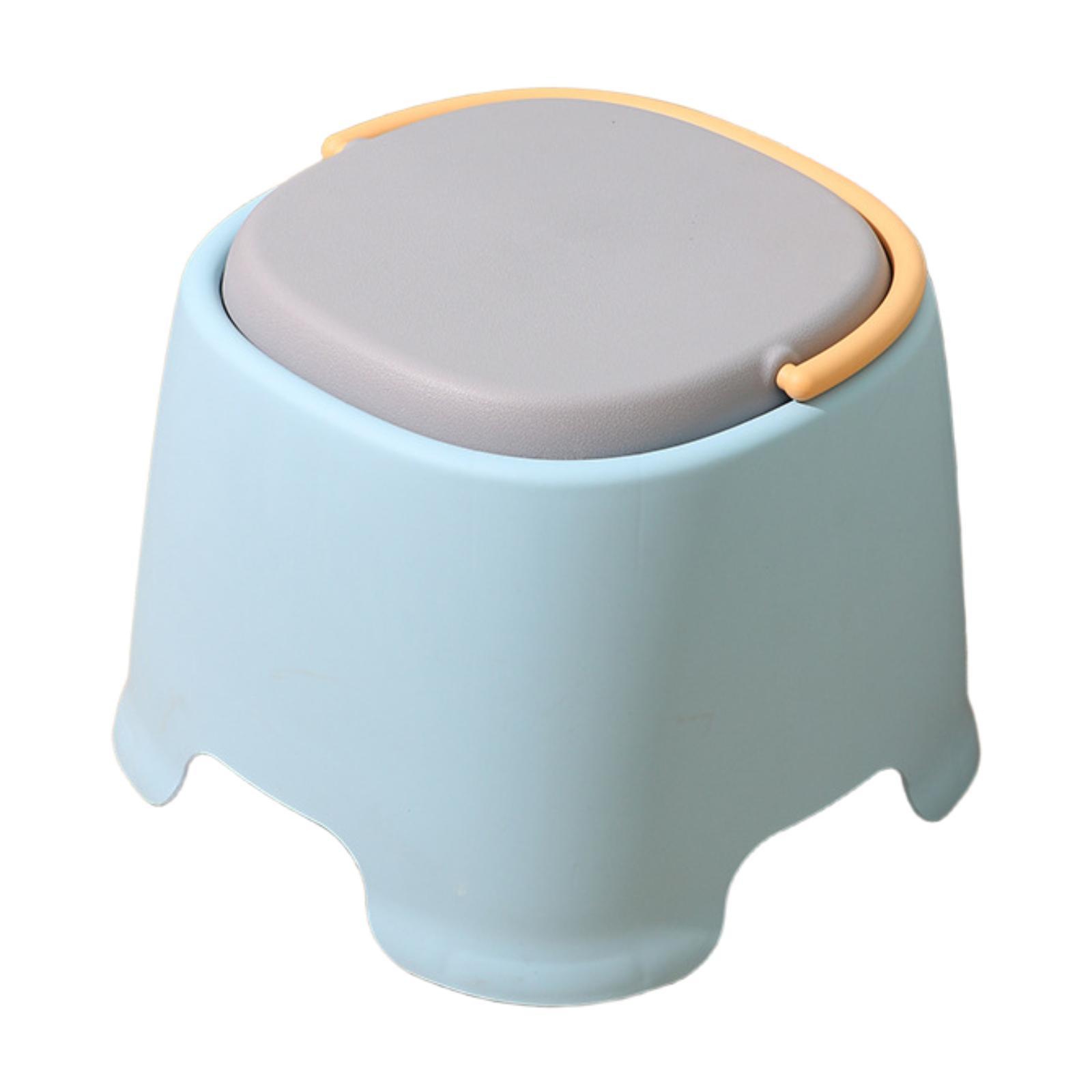 

Small Stool Toilet Step Stool Anti Slip Thickened Portable Creative European Chair for Garage Home Bathroom Bedroom Household синий
