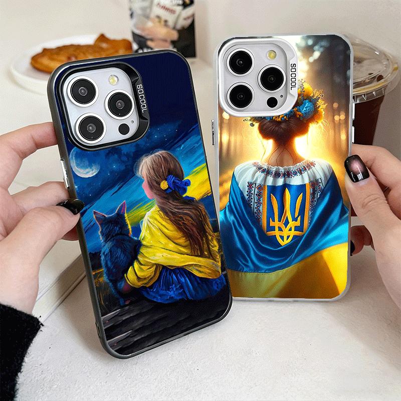 Blue Yellow Ukrainian Girl Soft Phone Case for iPhone 15 16 17 Pro Max 17Air 16E 14 Plus 13 12 Mini Shockproof Cover Back Shell