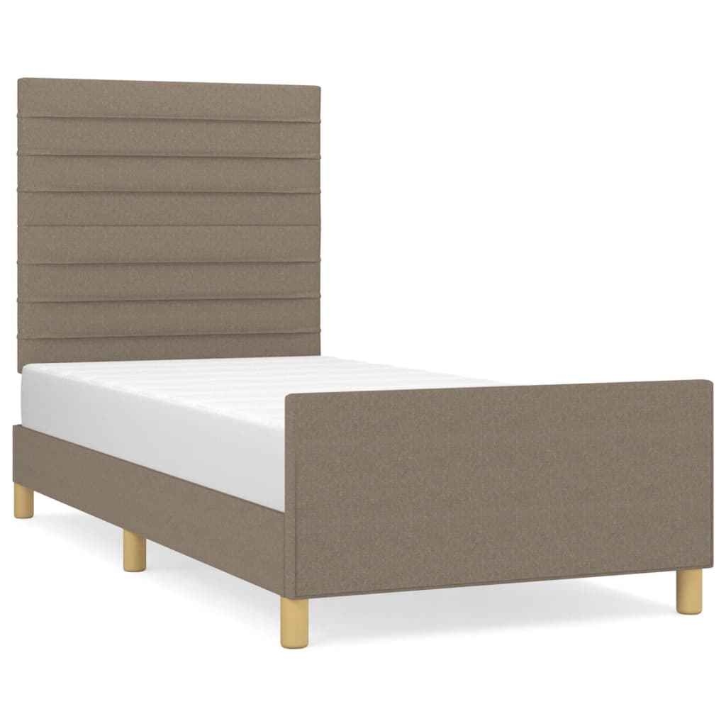 Vidaxl Struttura Letto Senza Materasso Taupe 90X200 Cm Tessuto