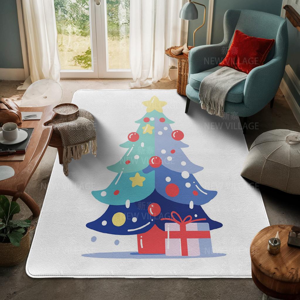 House Entrance Carpet Home Door Mat Living Room Bath Foot Bathroom Non-slip Water Absorption Rugs Bath Merry Christmas Winter