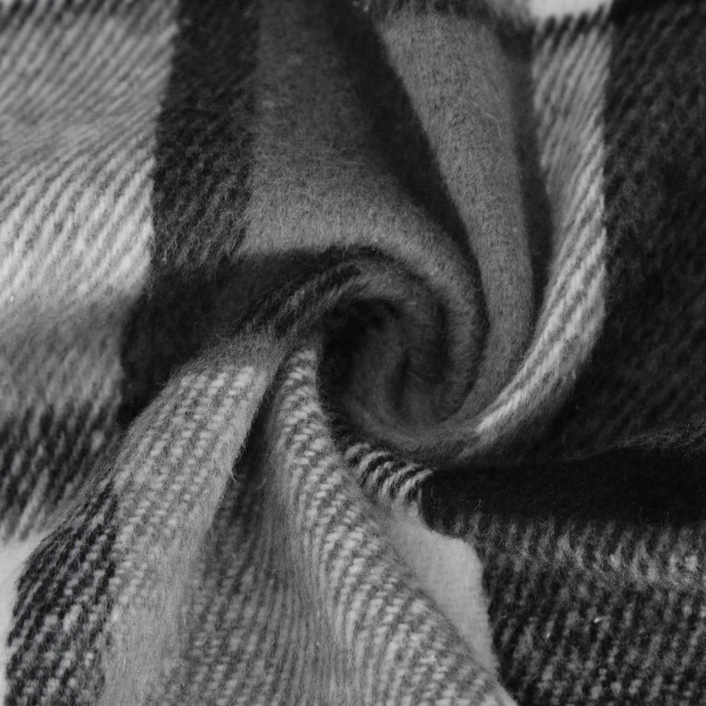 Damska Moda Plus Size Szczotkowana Krata Kołnierz Bezrękawnik Średniej Długości