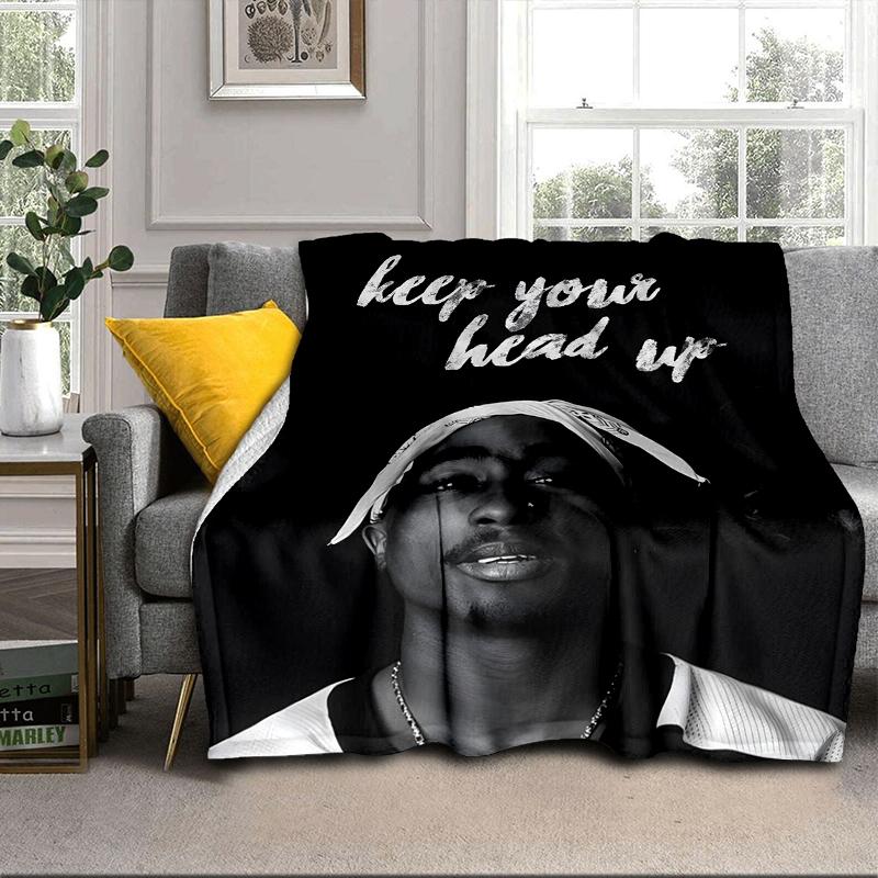 Rap Legend In Blue Blanket Flannel Blanket for bed, sofa, Camping, Hiking, Picnic Essentials, gift for family Fan gifts