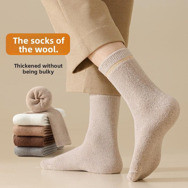 Male Autumn and Winter New Thickened Warm Wool Floor Home Sleep Tube Socks