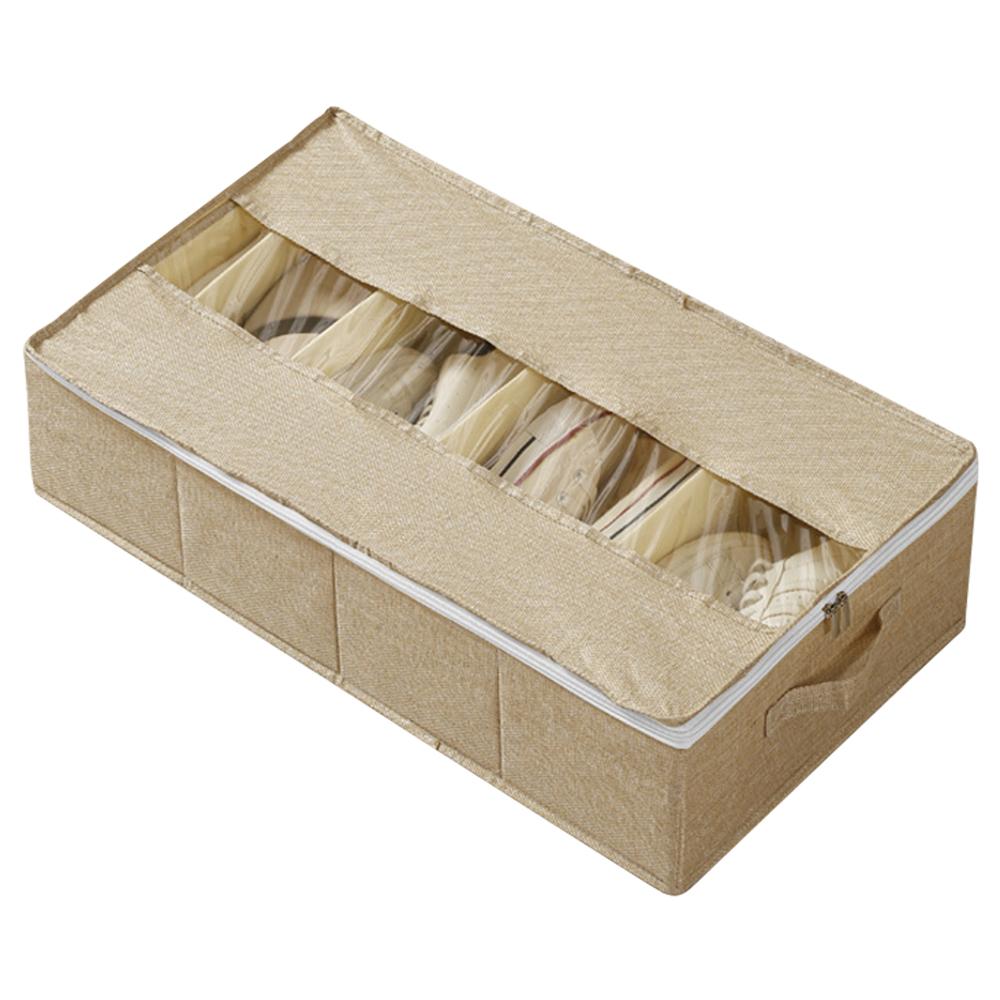 

Underbed Storage Box with Dividers 60 x 33 x1 5cm Clear Window Waterproof Organizer for Shoes Clothes