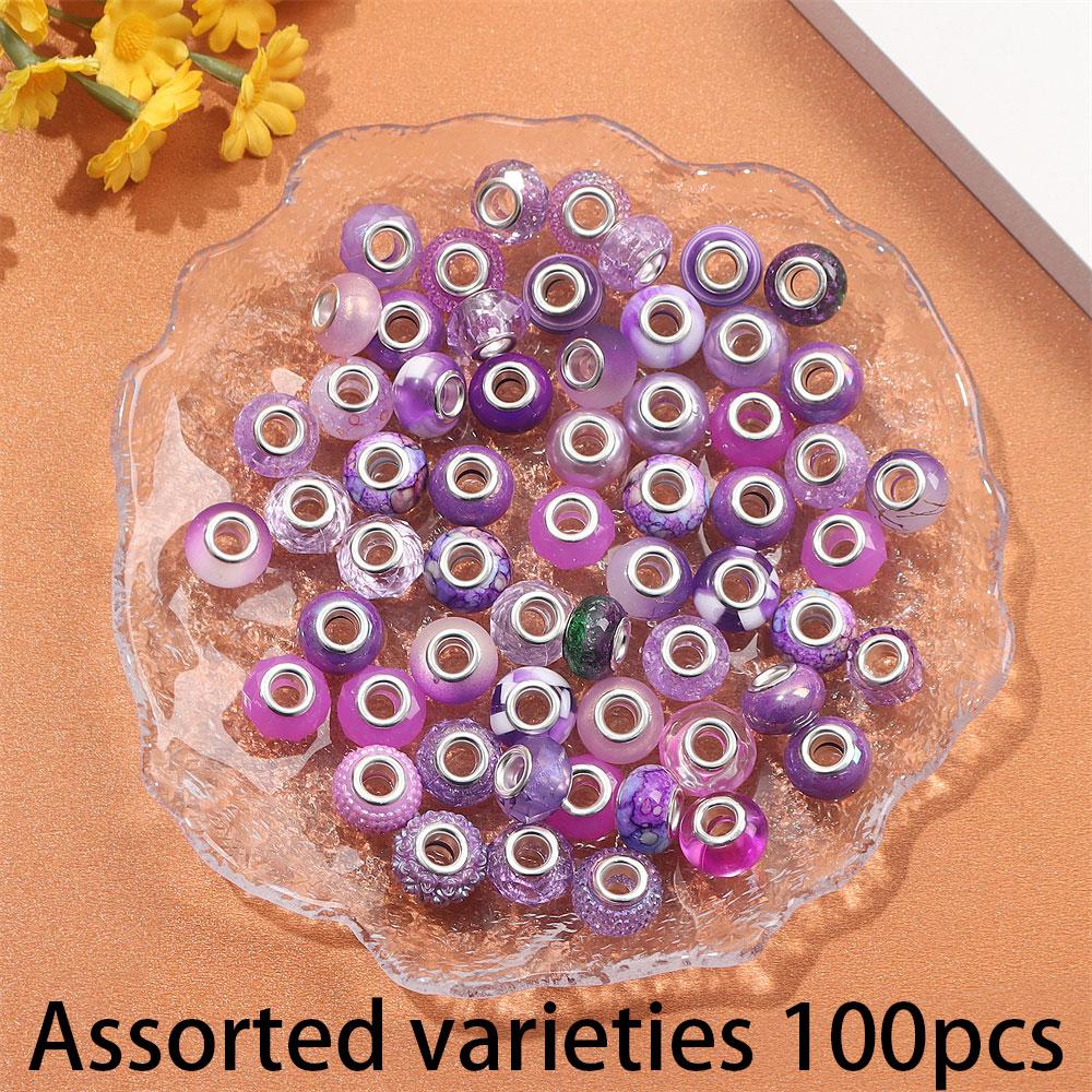 30/50/100 buc mărgele rășină în stil european cu găuri mari, margele decorative de 14 mm, margele de pix, margele distanțiere, bricolaj, brățări, bijuterii