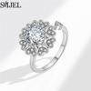 Luxury Anti Stress Anxiety Rings Fidget Spinner Ring Adjustable for Women Cute Flower Cat Starfish Ring Rotating Freely Jewelry