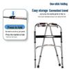 Foldable Stainless Steel Walker with Seat for Elderly - Outdoor, Pushable, Four-Wheel Cane