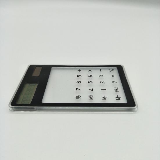 Transparent Calculator 8-Digit Display Calculator Solar Power Supply Calculator for Home School