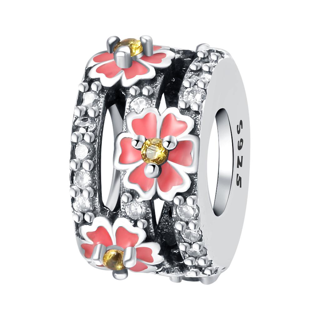 Copper Purple Iris Flower Pendants Bracelet Charms Fit Women Jewelry Party Beads Diy Exquisite Gifts Accessory