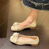 New Popular Fairy Style French Bow Beanie Shoes Women's Shallow Mouth Single Shoes Low Heel Shoes Ladyshoes Grandma Shoes