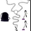 Triple-Bell Nipple Clamps Set for Women's Sensual Play and SM Experience
